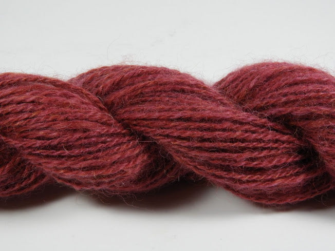 Handspun Alpaca and Wool Yarn: Crayon Red